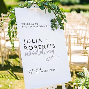Wedding Welcome Sign, Personalised Welcome to our Wedding Sign, Welcome Sign, Custom Wedding Sign, Elegant Wedding Sign, Modern Wedding Sign