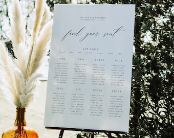 Wedding Seating Plan, Wedding Seating Chart, Modern Table Plan, Wedding Table Plan, Table Plan, Foamex Seating Plan, Digital File