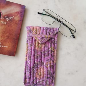 Glasses Case, Padded Sunglasses Case, Eyeglasses Pouch, Quilted Glasses Case, Cotton Glasses Case, Block Print Sunglasses Pouch