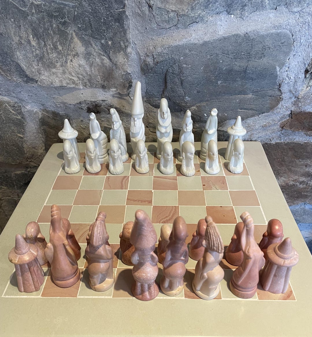 Maasai Soapstone Chess Set 14 Inch Hand Carved - Etsy