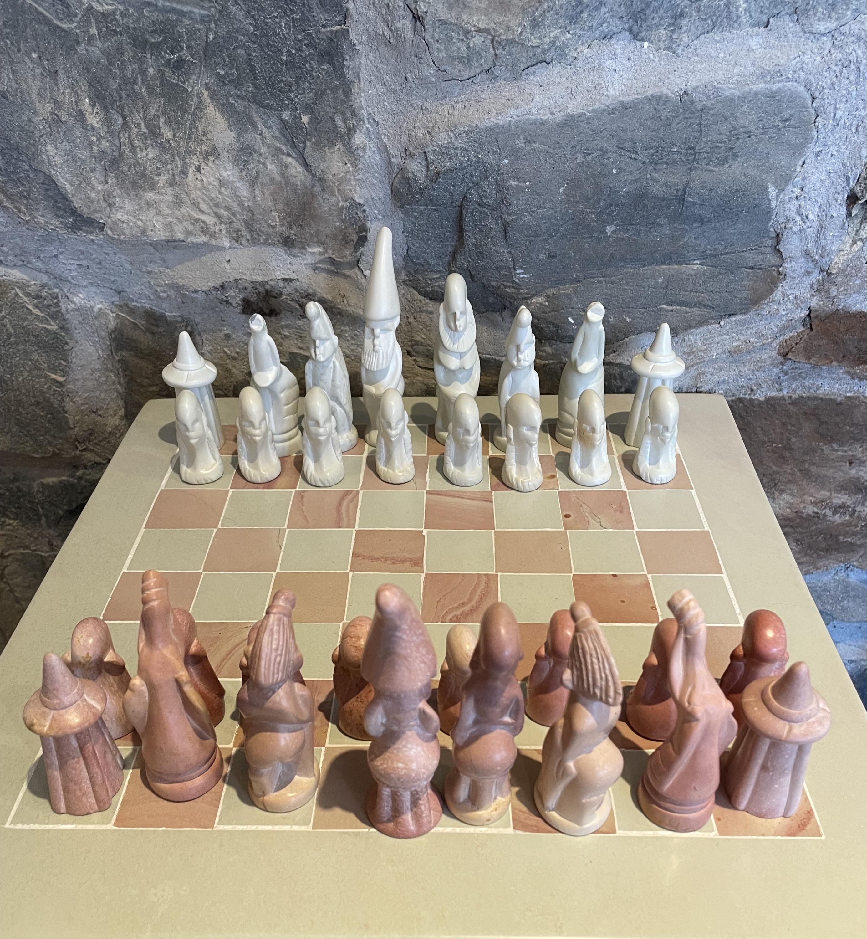 Maasai Soapstone Chess Set 14 Inch Hand Carved - Etsy Israel