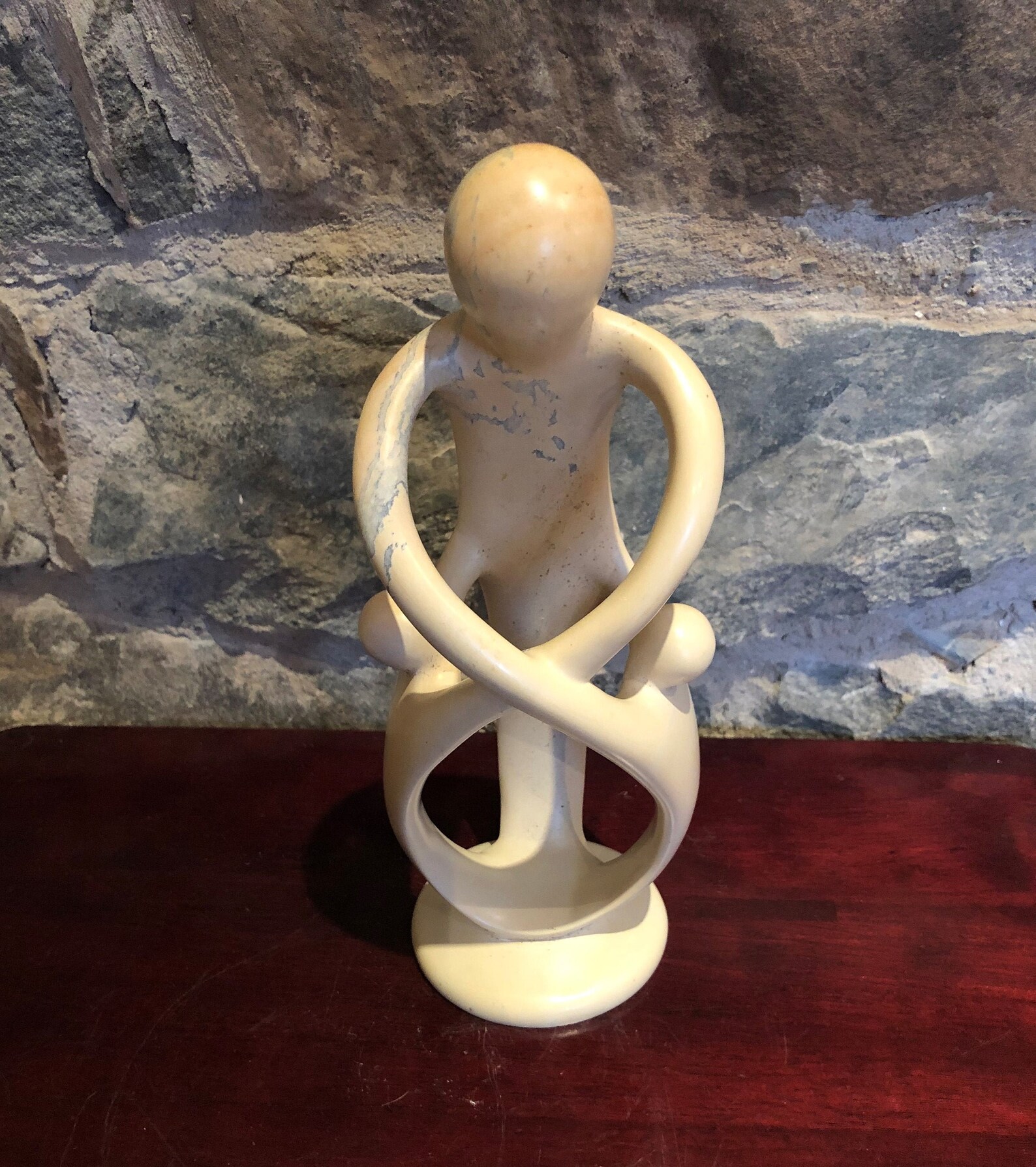 Family of Three Hand Carved Soapstone Sculpture 8 Inch Etsy