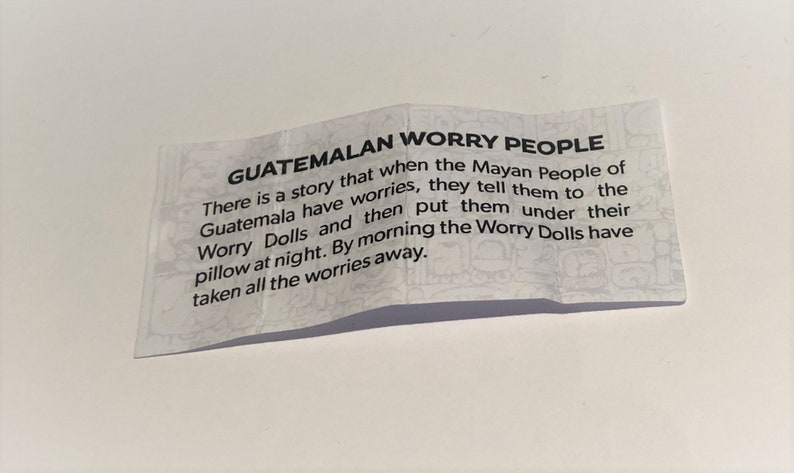 Guatamalan worry dolls in a textile pouch image 4