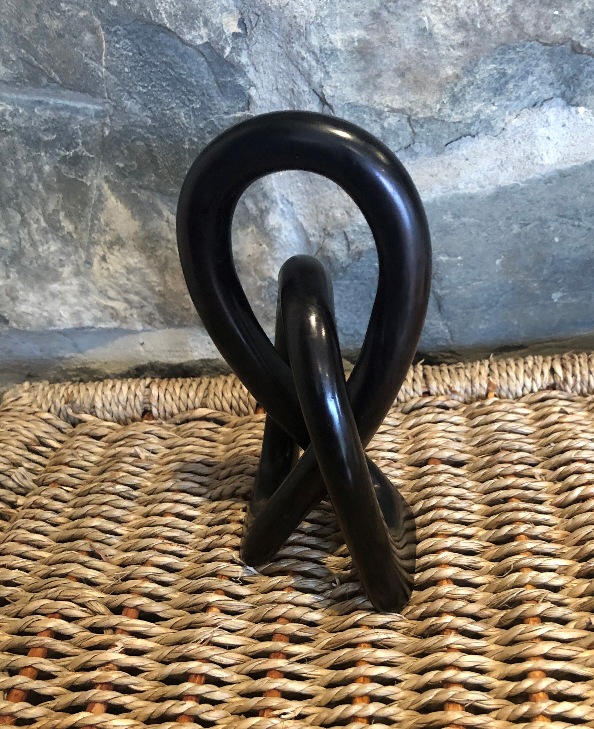 Hand Carved Black Eternal Soapstone Love Knot 8 Inches Etsy