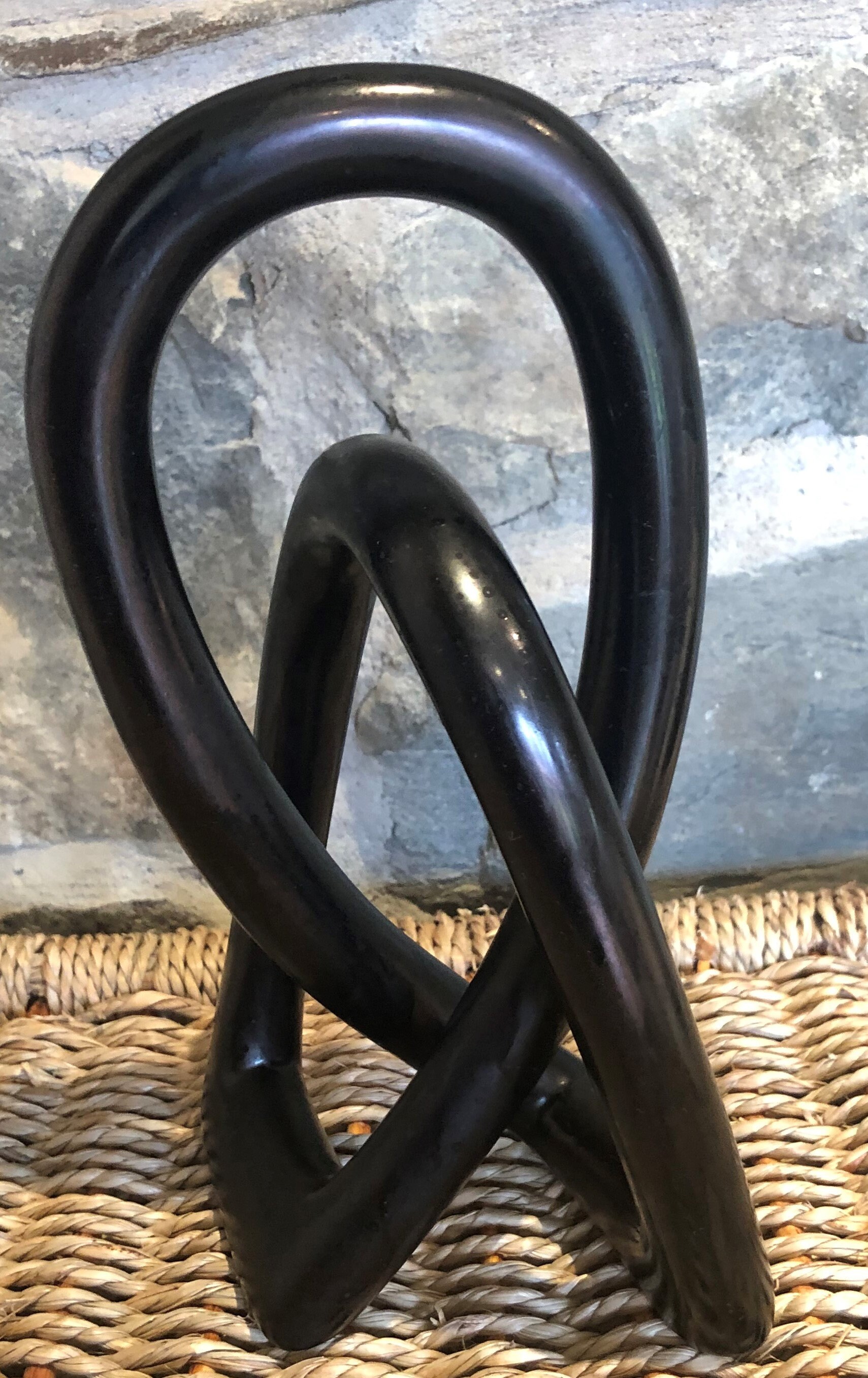 Hand Carved Black Eternal Soapstone Love Knot 8 Inches Etsy