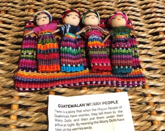 Large 4 Worry Doll Set in Purse