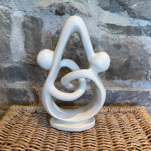 Abstract Natural Soapstone Lovers/Friends Sculpture (9inch)
