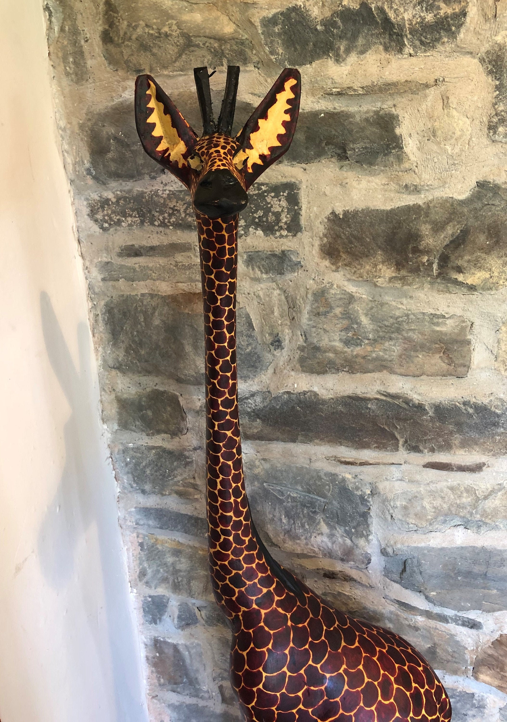 Hand Carved Wooden Giraffe 5ft 2 | Etsy