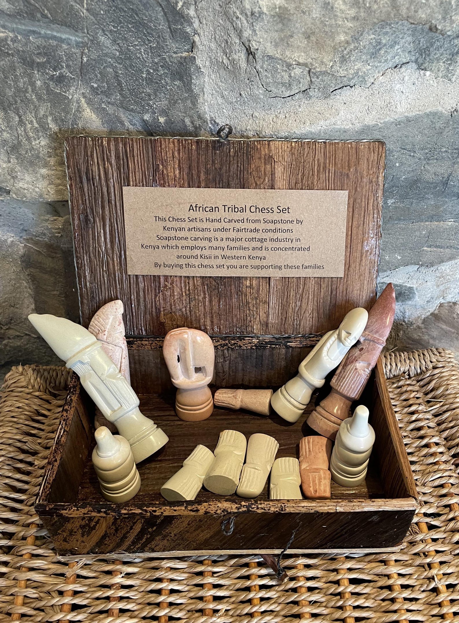 Tribal Soapstone Chess Set 14 Inch African Hand Carved - Etsy