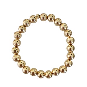 8mm Gold Bead Bracelet