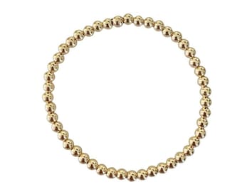 4mm Gold Bead Bracelet