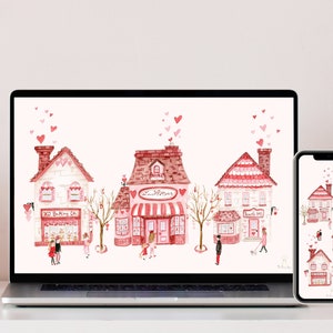 Valentine&#39;s Computer Wallpaper | Valentine&#39;s Background | Desktop Background | Phone Background | Computer and Phone Wallpaper Bundle