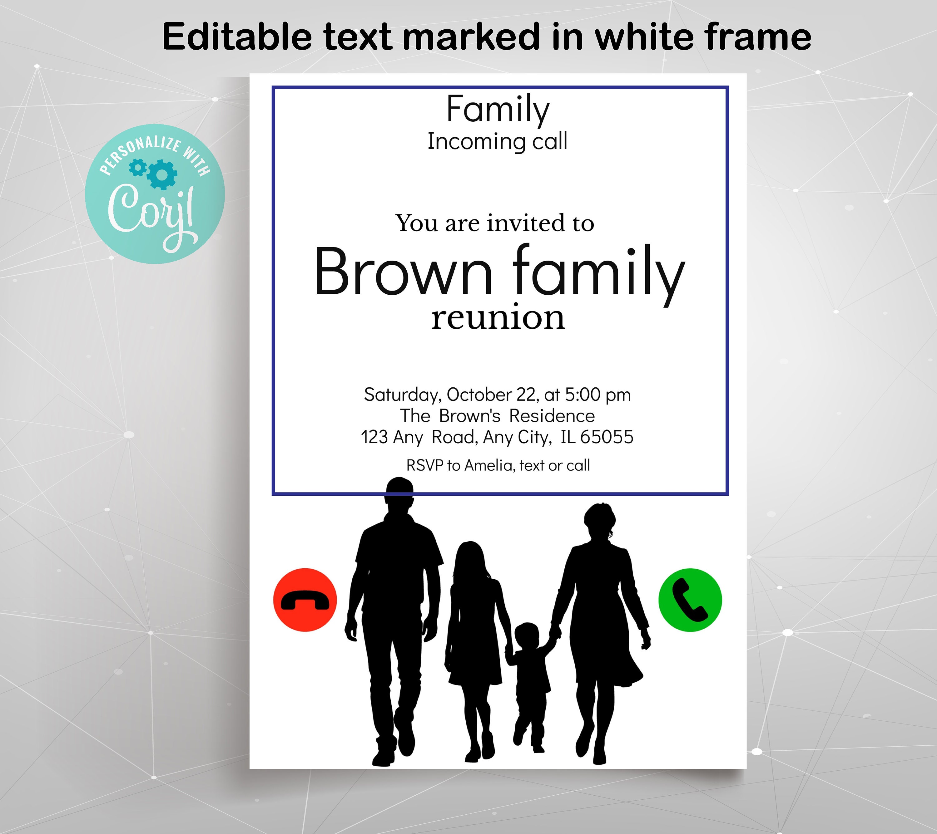 Calling Family Reunion Invitation, Family Call Reunion Invitation ...