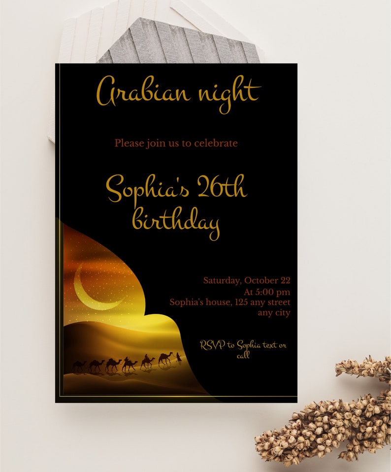 Moroccan Invitation, Arabian Nights Invitation, Moroccan Birthday ...