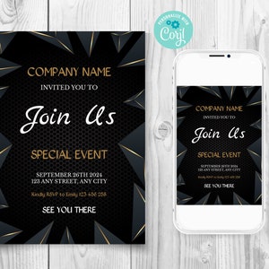 Business Special Event Invitation Template, Company Any Event Invitation, Corporate Invitation, Editable Business Event Invitation