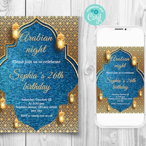 Faire-part marocain, mille et une nuits, anniversaire marocain, mille et une nuits faire-part d'anniversaire, faire-part Maroc, faire-part arabe