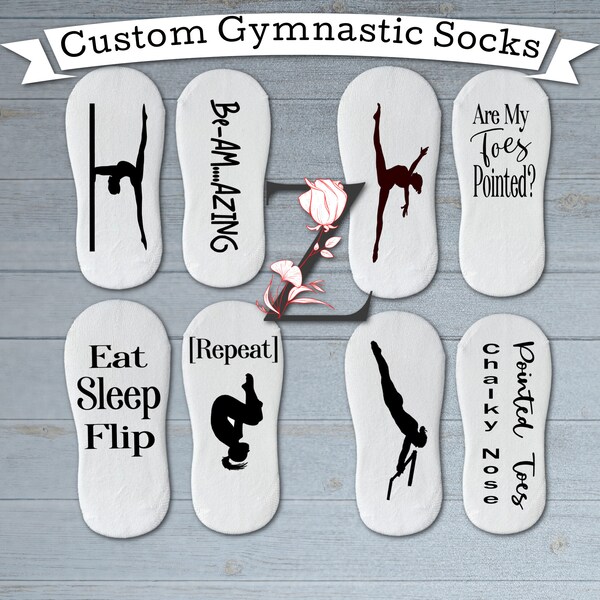 Cute Gymnast Socks- Custom Socks- Gymnast Gifts- Gymnastic Socks-Gymnastic Gifts- Socks with Sayings- Socks with Prints