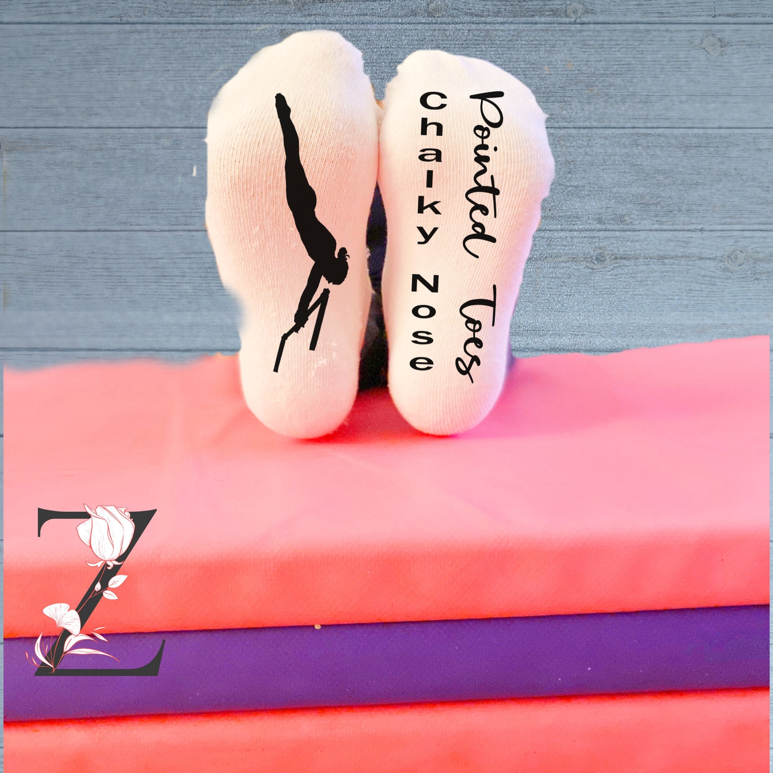 Cute Gymnast Socks Custom Socks Gymnast Gifts Gymnastic Etsy