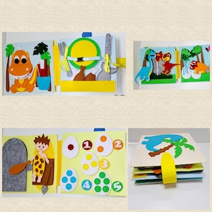 Complete ready-to-sew felt kit on the theme of dinos, sewing book kit