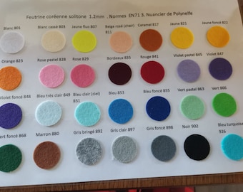 20 sheets of Korean rigid felt colors to choose from, high quality