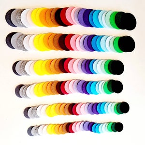 Set of 50 Korean felt circles for creative hobbies, sewing and crafts