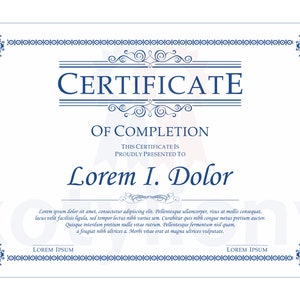 Personalized Certificate | Diploma to Print | Attestation Ready to print I PDF file.