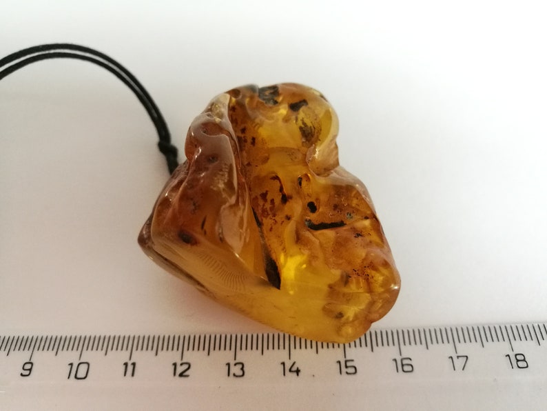 men/'s women/'s unisex jewelry Natural Baltic Amber stone pendant necklace authentic polished natural hole egg yolkhoneyyellow 28.5 g