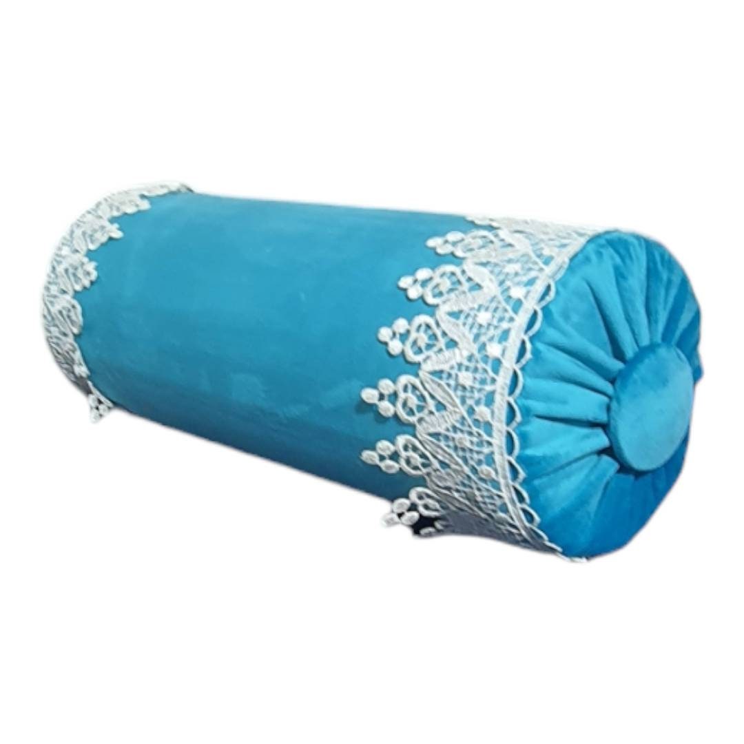 Decorative Bolster Pillow High Quality Blue Velvet Unique Etsy