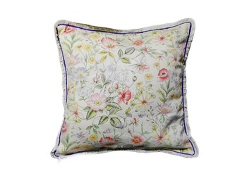 Decorative Pillow, Ruffle Pillow, Floral Ecri Pillow, Jacquard Pillow, High Quality, Accent Pillow, Throw pillows, 16x16 inch