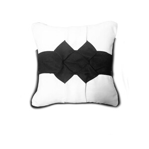 Almohada decorativa blanca negra, almohada de terciopelo ahumado, vintage, decoración del hogar, almohada decorativa, almohadas de tiro, 16x16 pulgadas