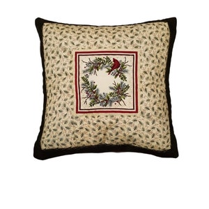 Christmas Decorative Pillow, Cotton, Red, Gold Metallic, Home Decor pillow, 18x18 inch, High Quality, Throw Pillow, Gift Idea