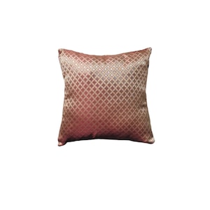 Decorative Pillow, Red Gold Metallic Jacquard, Red Velvet, Decor Pillow, Throw Pillow, High Quality, Handmade, 16x16 inch, 40x40cm