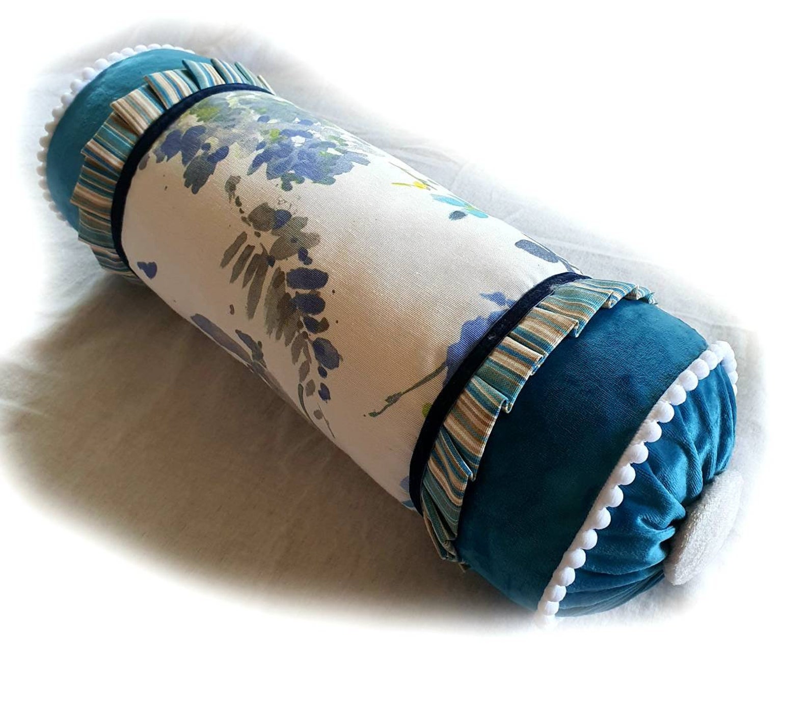 Decorative Bolster Pillow Pipping Floral High Quality Etsy