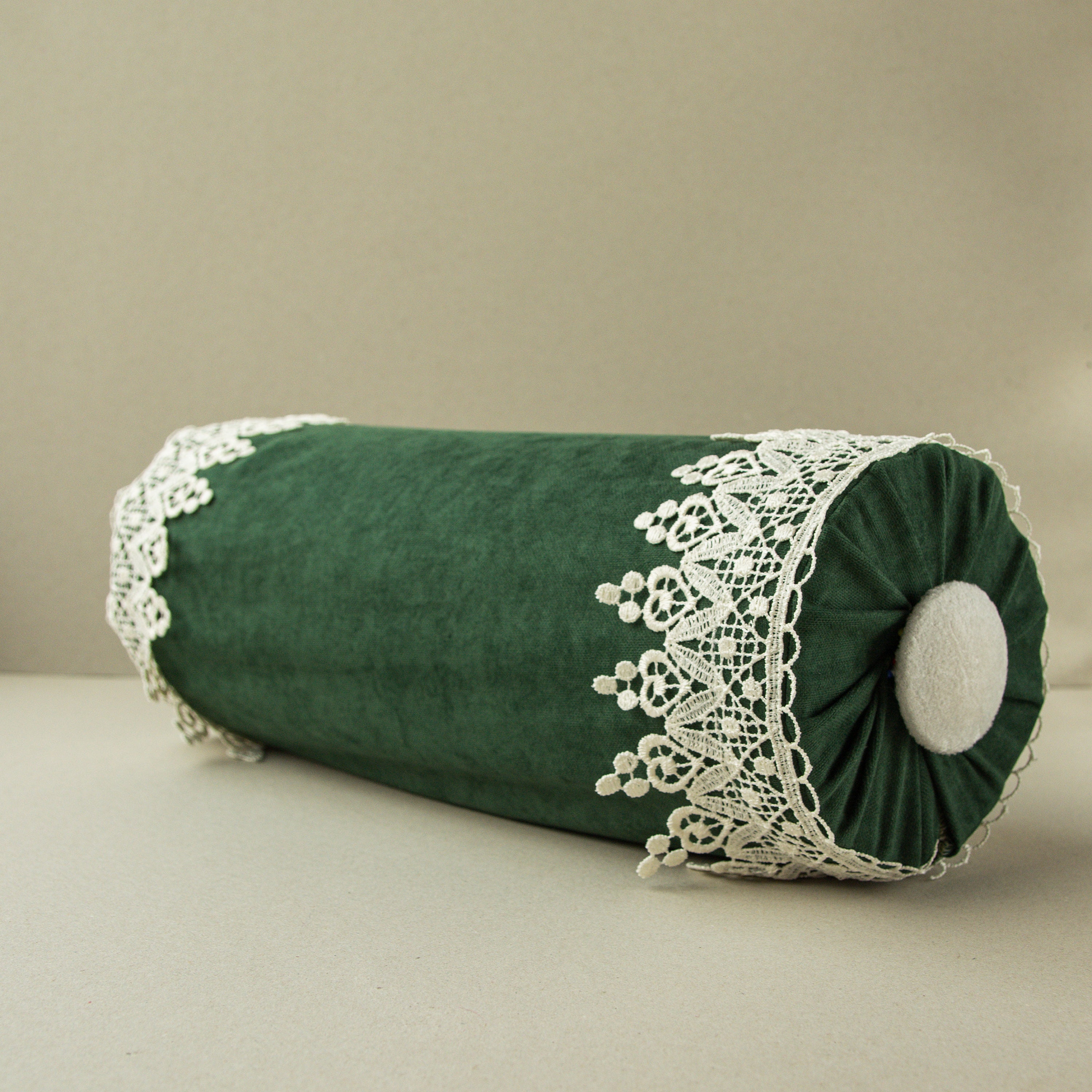 Decorative velvet bolster pillow Green Velvet Etsy