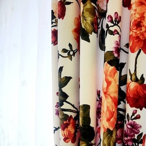 Summer Jacquard, Red Wild Flowers, Suitable For Curtain Drapes Pillows Bedspreads, High Quality , width 112&quot;, by the yard