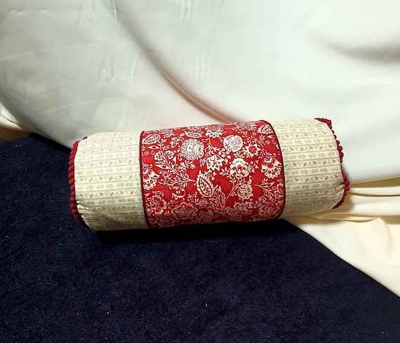 Vintage Bolster Pillow Floral Cotton Neck Roll Pillow Classic