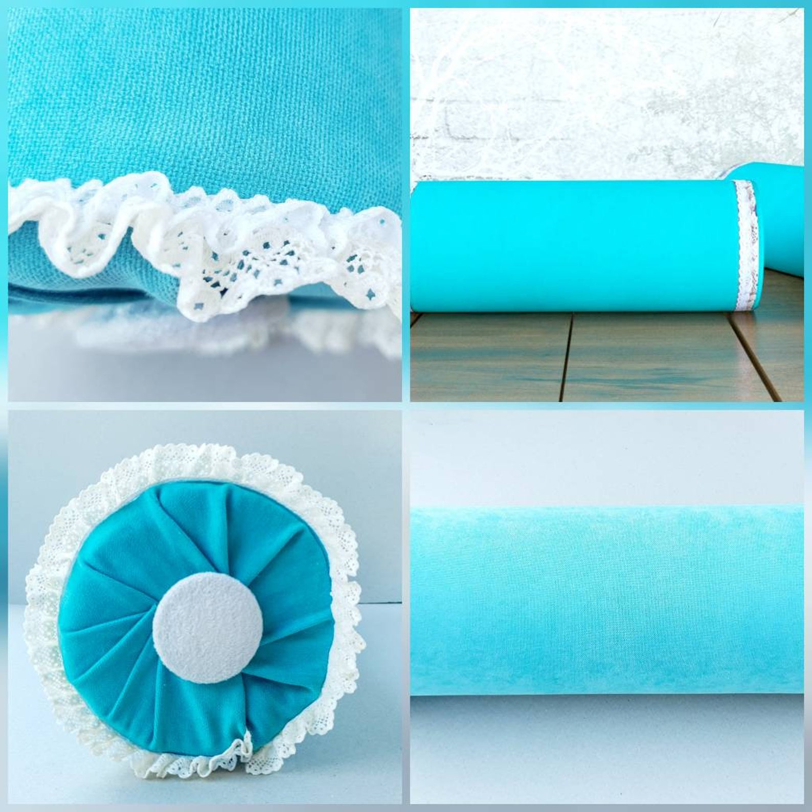 Decorative Bolster Pillow Blue Velvet Pipping Unique Etsy