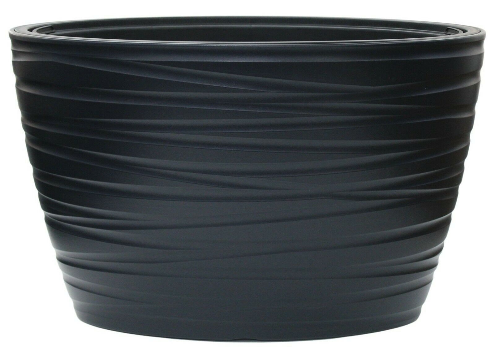 EXTRA Large Planter Rippled Black Oval Plant Pot Tall Indoor & Etsy