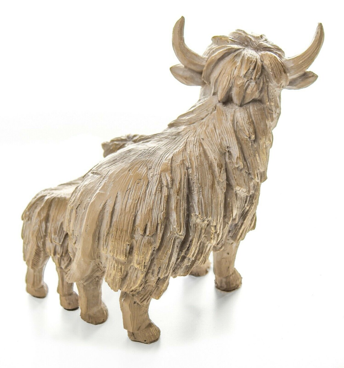 Brown Highland Cow & Calf Figurine Driftwood Effect Resin Etsy