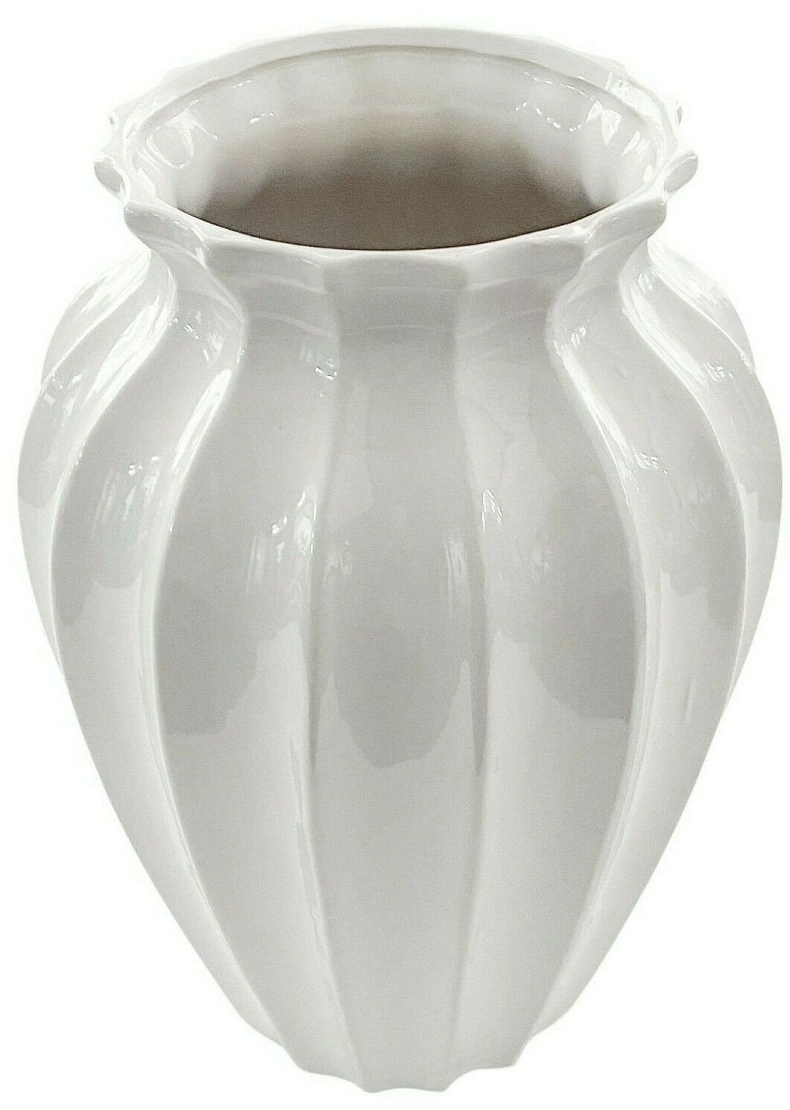 31cm Ceramic Vase Elite White Bridged Design Wide Mouth Etsy