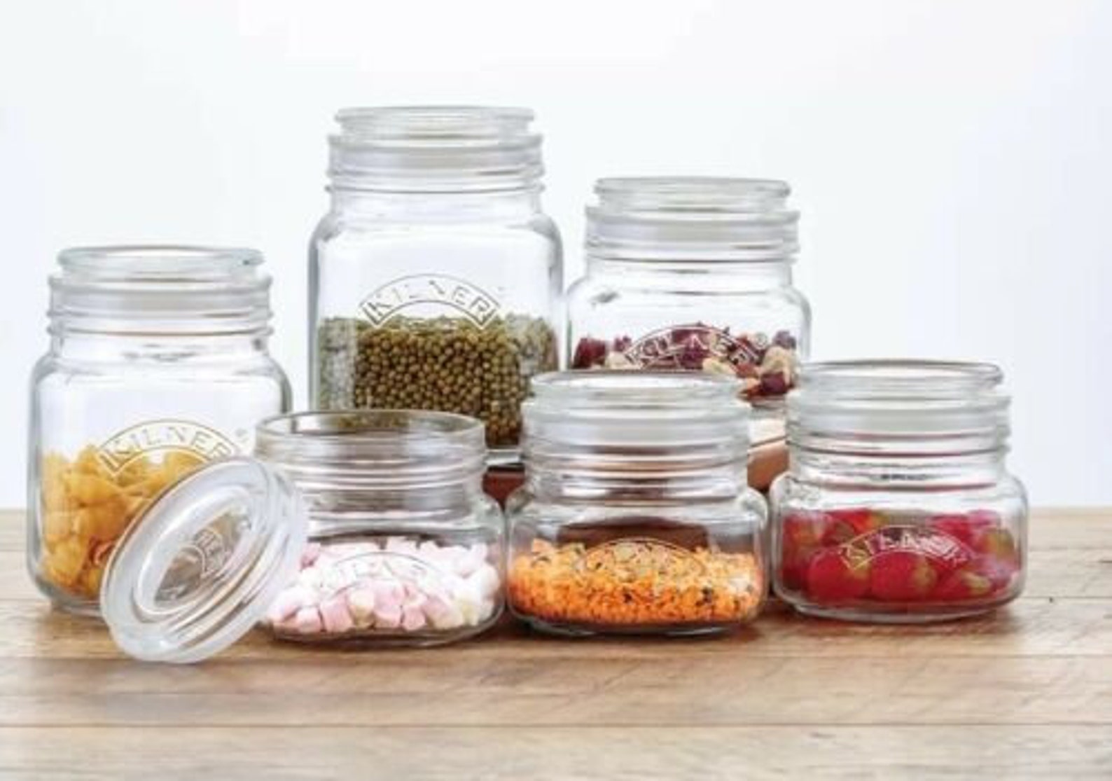 Kilner Push Top Glass Storage Jar Set With Air Tight Seal Set Etsy