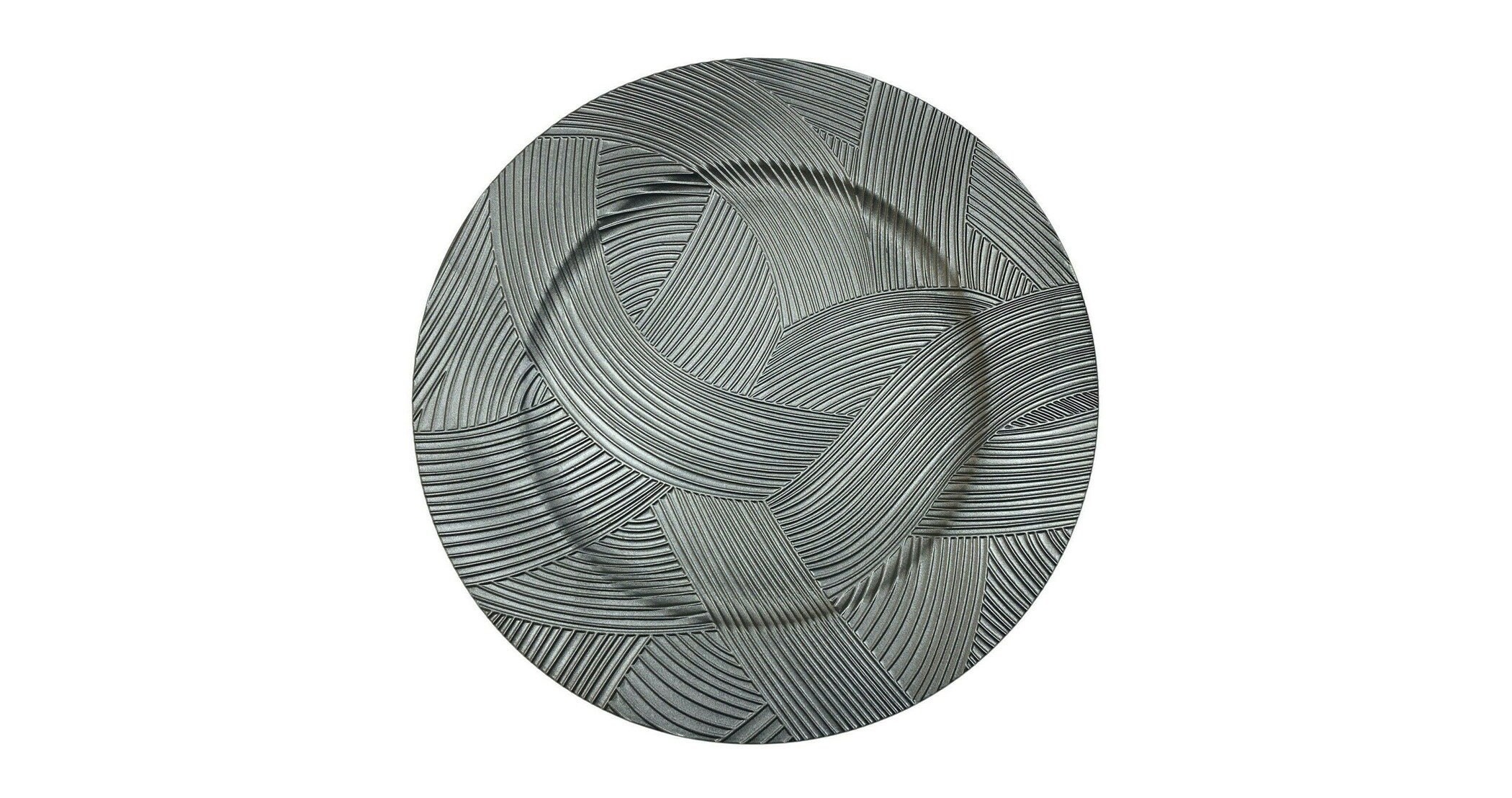 Light Grey Charger Plates Modern Stroke Design 33cm Round Etsy
