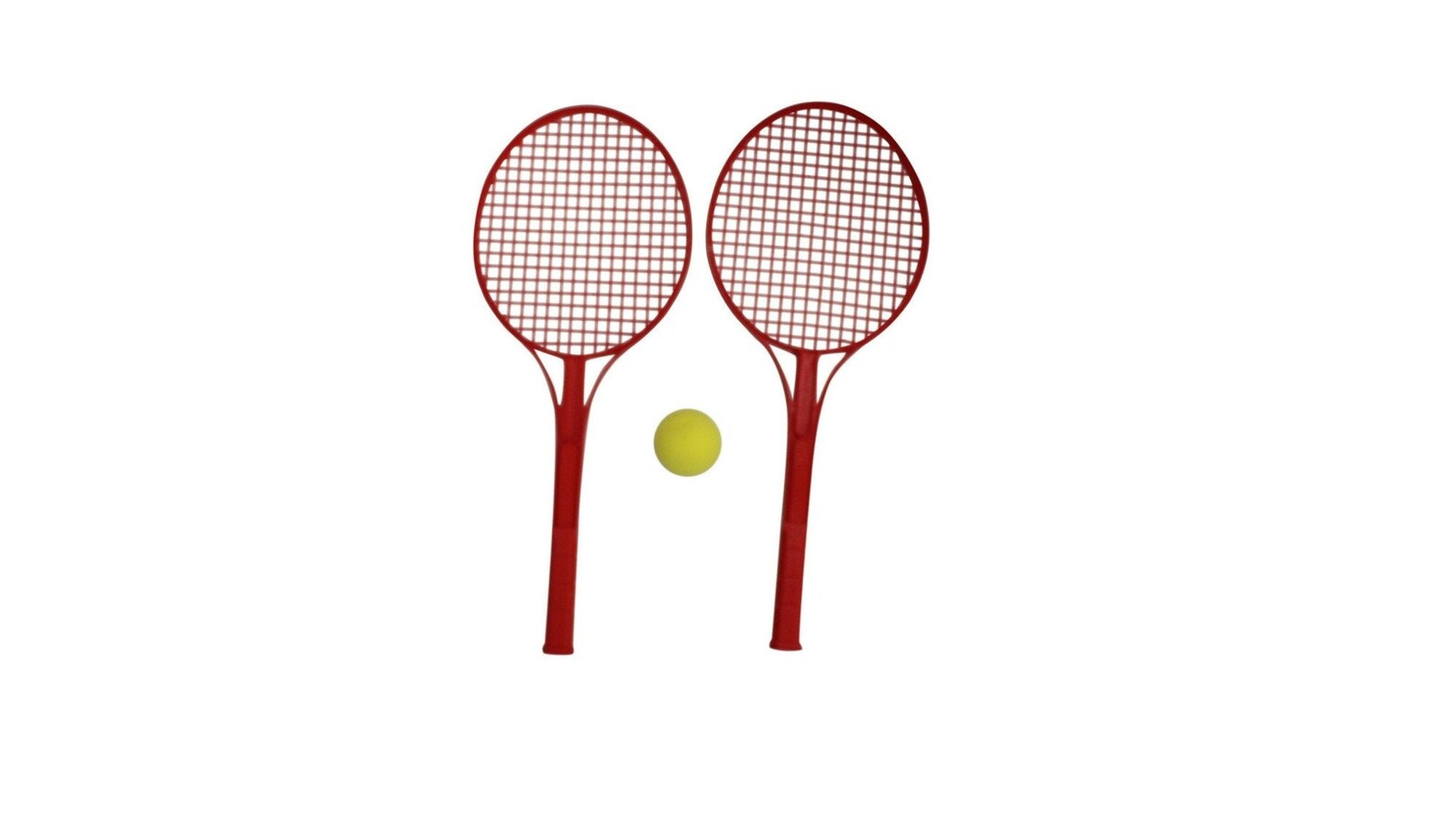 Tennis Set Hard Plastic Bat Racket & Soft Ball Red Indoor Etsy