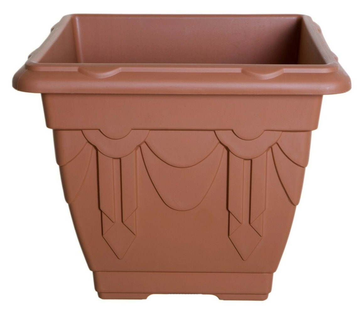 41cm Large Square Plastic Plant Pot Flower Planter Terracotta Etsy