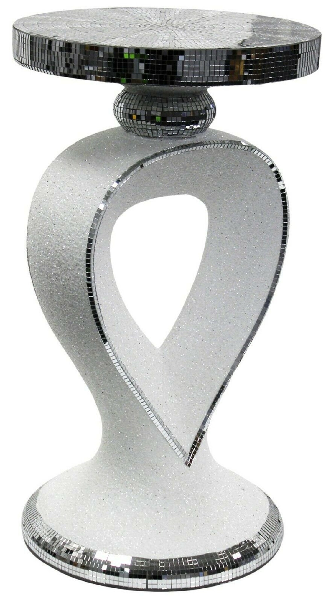 Bling Table 60cm Tall Glitter White & Silver Coffee Side Table Etsy