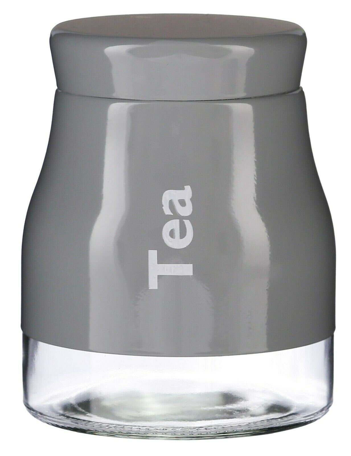 Set of 3 Grey Glass Tea Coffee Sugar Canister Caddy Set Large Etsy