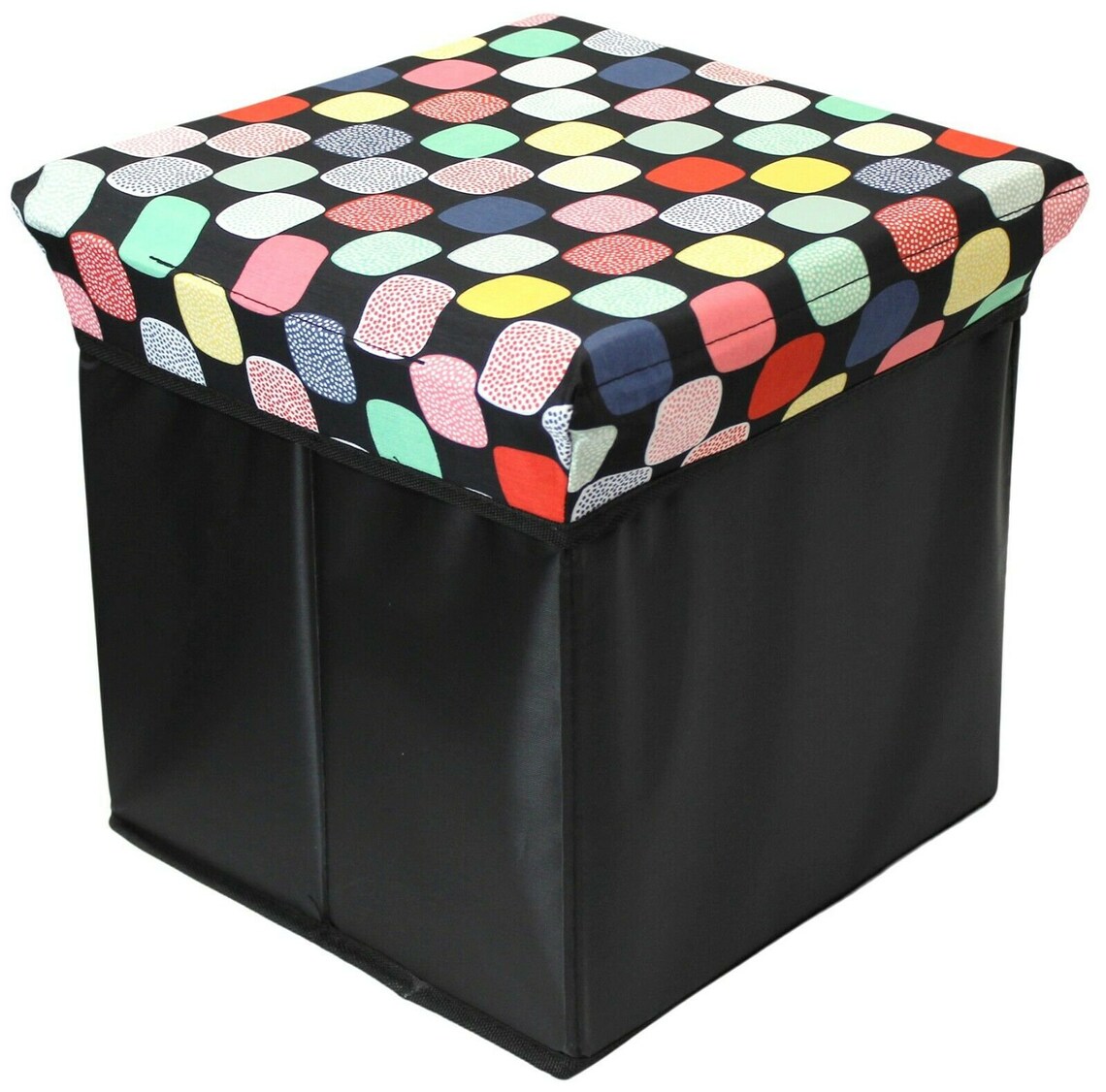 Ottoman Cube Padded Storage Box & Seat Bright Storage Box Toy Etsy