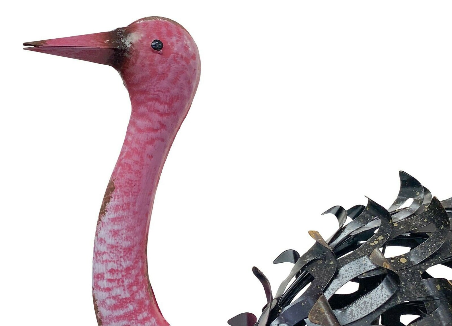 Extra Large Pink Ostrich Garden Ornament Detailed Metal Etsy