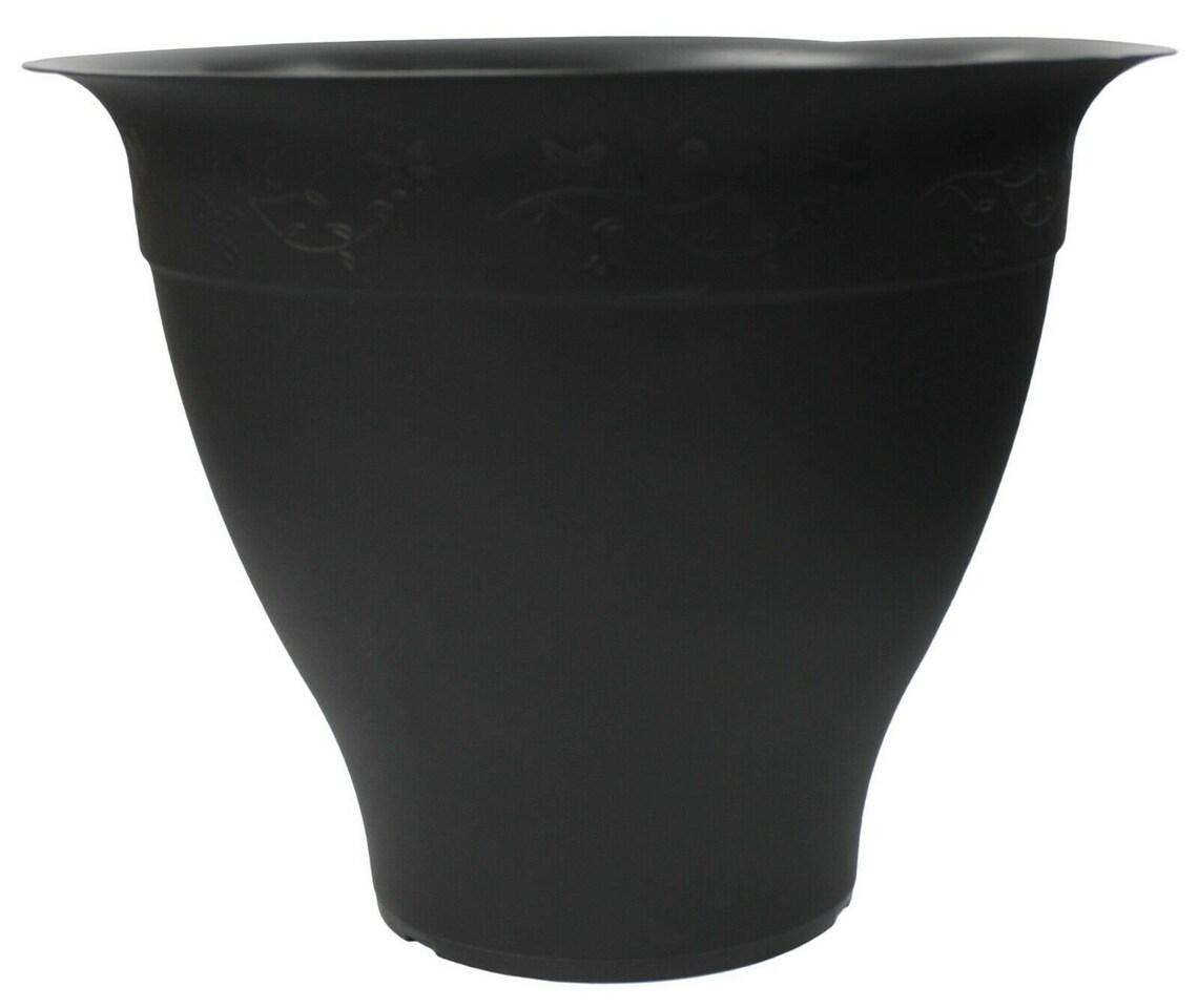 Extra Large 60cm Barrel Planter Black Plastic Plant Pot Flower Etsy