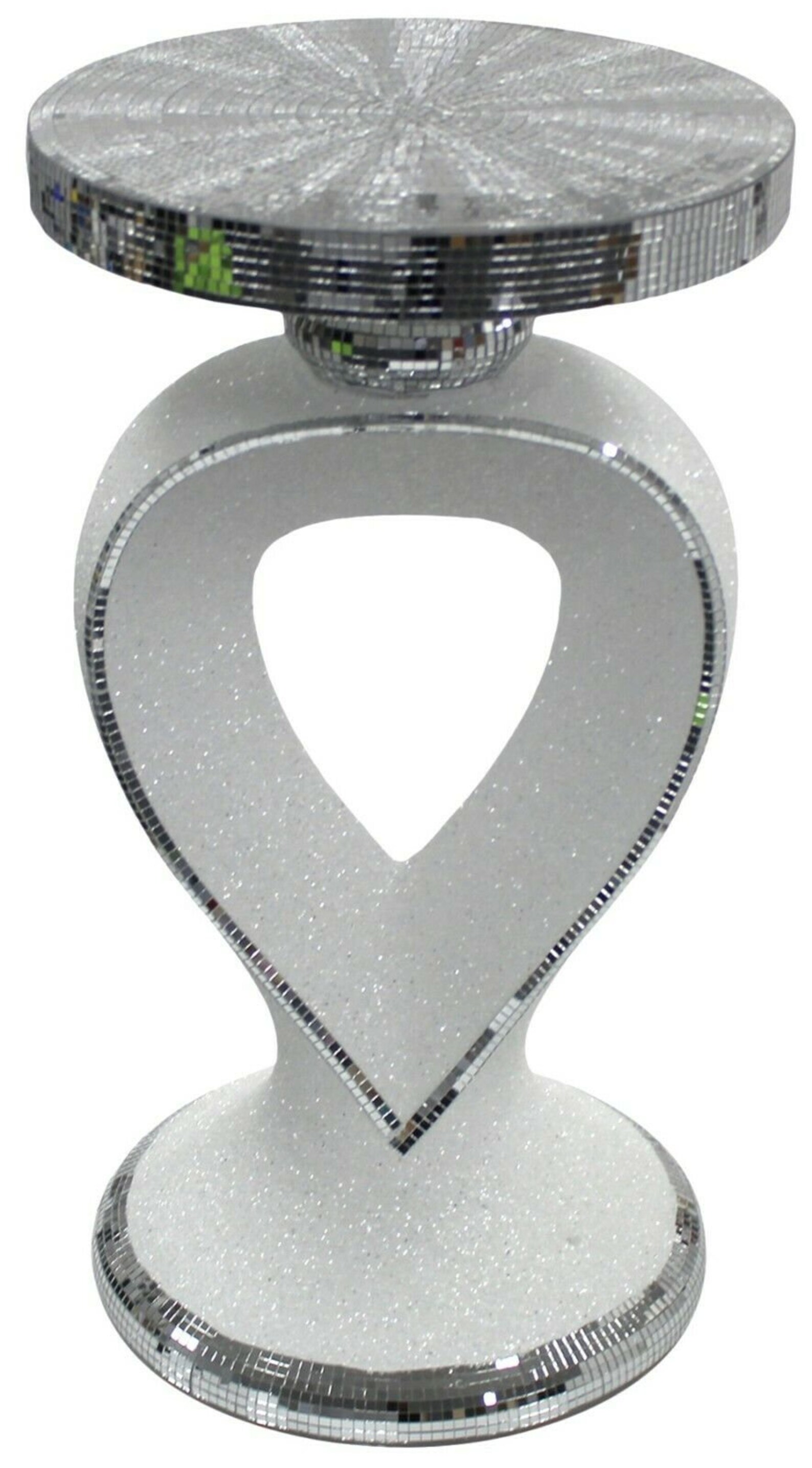 Bling Table 60cm Tall Glitter White & Silver Coffee Side Table Etsy